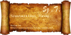 Szentmiklósi Tünde névjegykártya