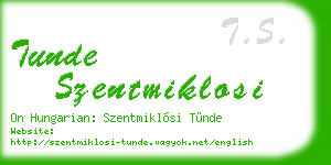 tunde szentmiklosi business card